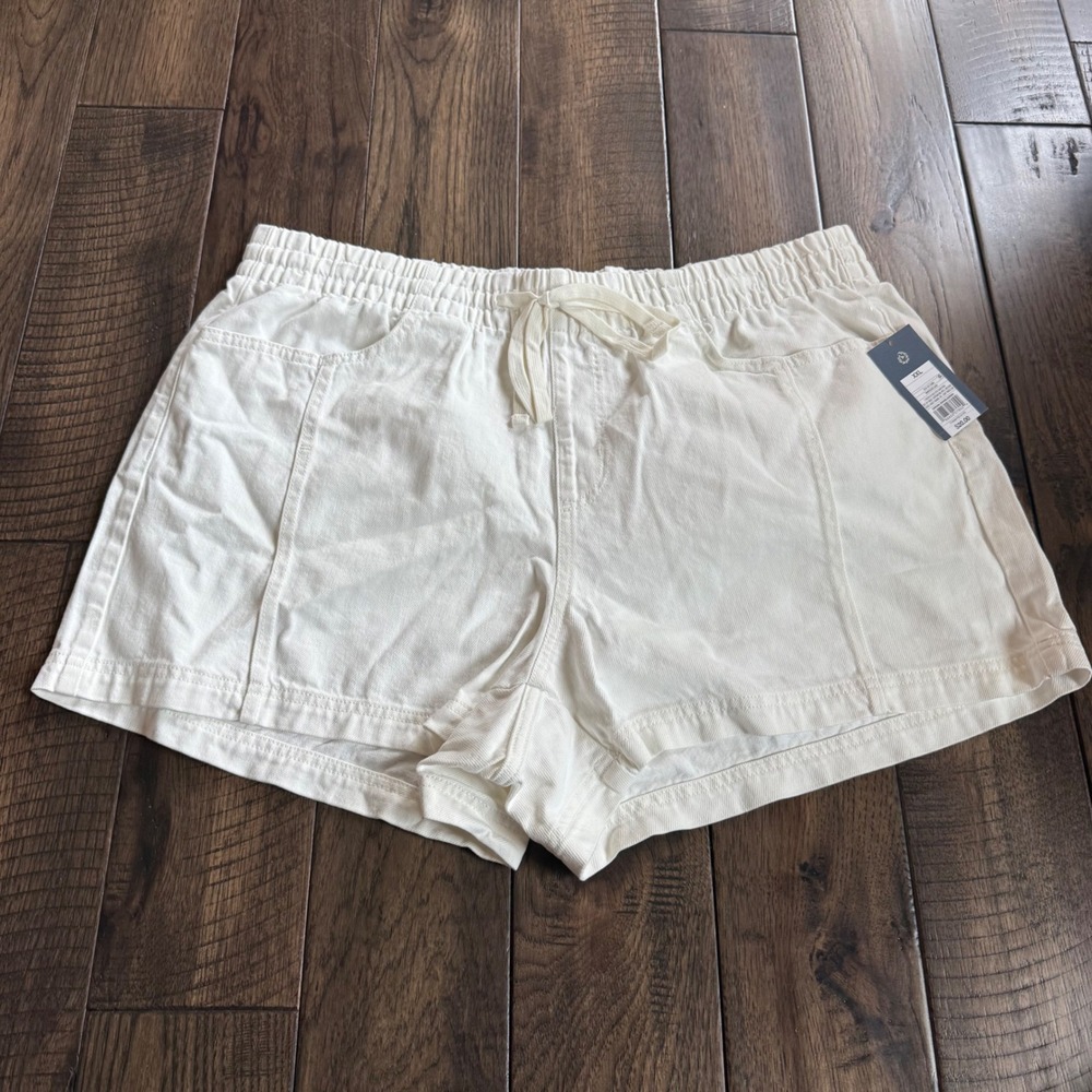 Universal Thread Womens XXL Off White Cotton Drawstring Elastic Waist Shorts NWT